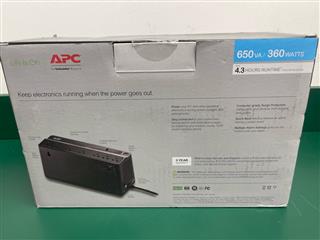 NEW SEALED APC BACK UPS 650VA/360W BVN650M1 7 OUTLETS AND 1 USB